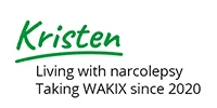 Kristen, a real person with narcolepsy taking WAKIX, outdoors