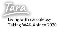 Tara, a real person with narcolepsy with cataplexy taking WAKIX, in an art studio