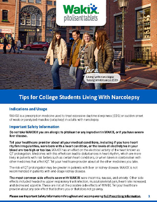 Tips for College Students Living With Narcolepsy brochure thumbnail