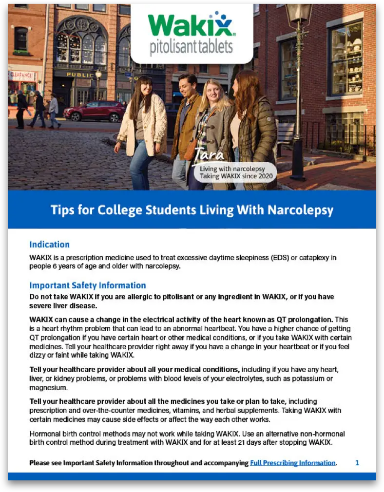 Tips for College Students Living With Narcolepsy brochure thumbnail